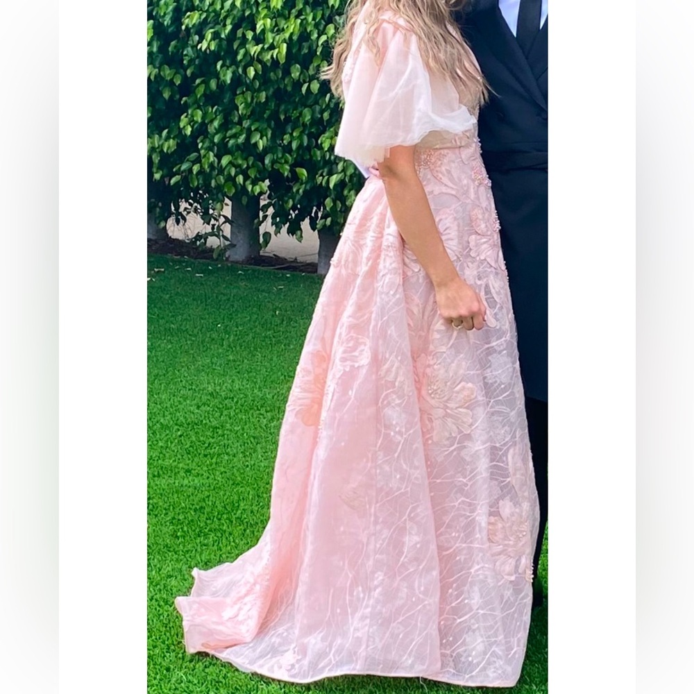Custom-made light pink gown